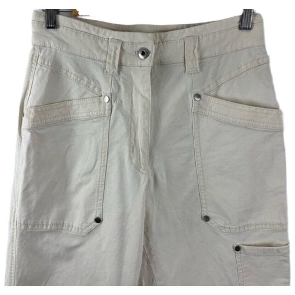Anthropologie Maeve Cream-Coloured Utility Pants Womens Size 27 Cotton Casual